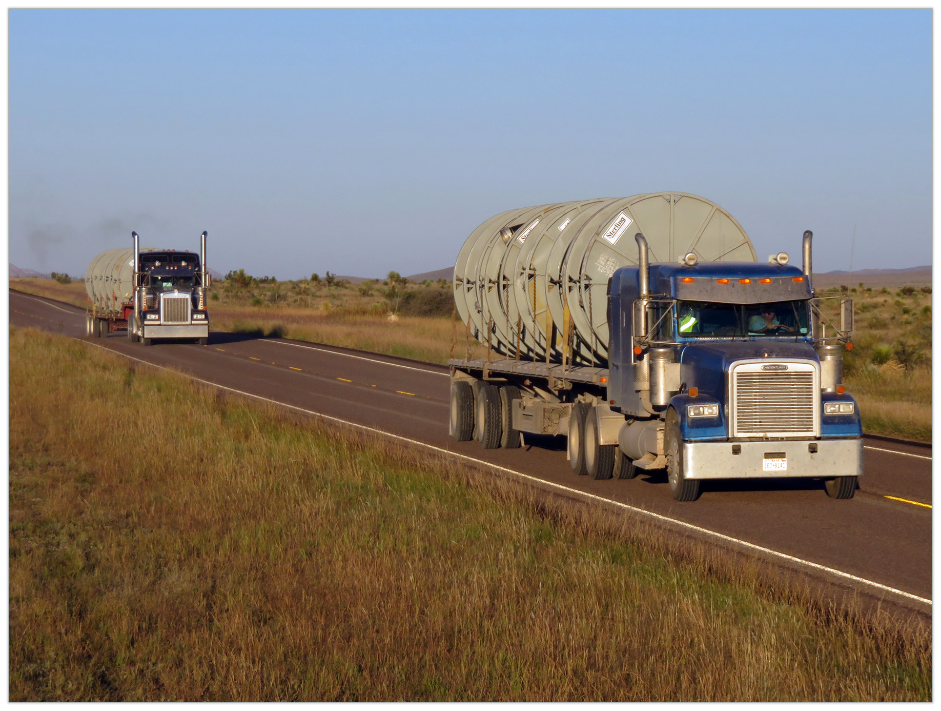 Hose Reels on Trucks Highway